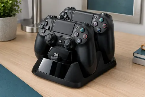 Station de charge Venom noire avec deux emplacements pour manettes PS4 et voyant LED